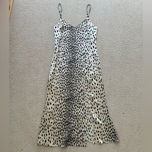 Reformation Britten silk-satin midi dress - snow leopard